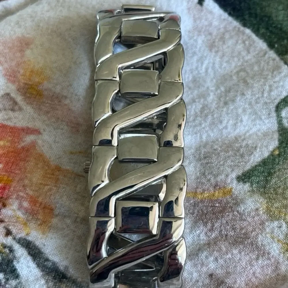 New York and CO Silver Tone Metal Bracelet Band Watch